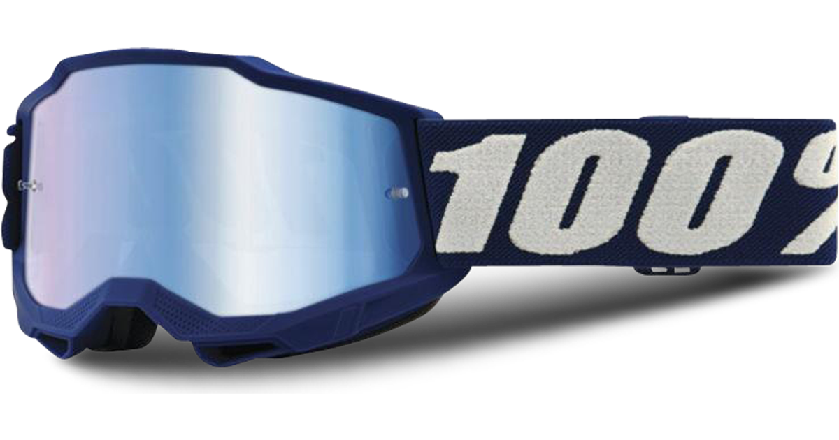100% Accuri II Extra Deepmarine Youth Motocross Goggles - White and Blue •  Pris »