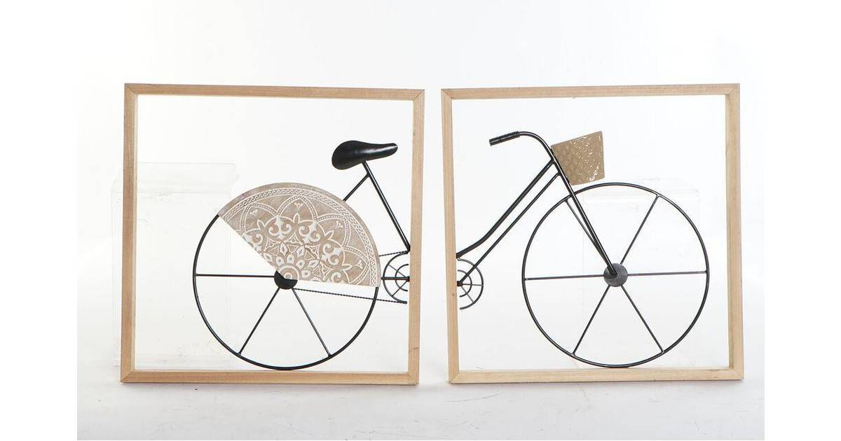 Dkd Home Decor Vægdekoration Sort Cykel Metal Træ MDF (80 x 2.5 x 40 cm) (2  pcs) • Pris »