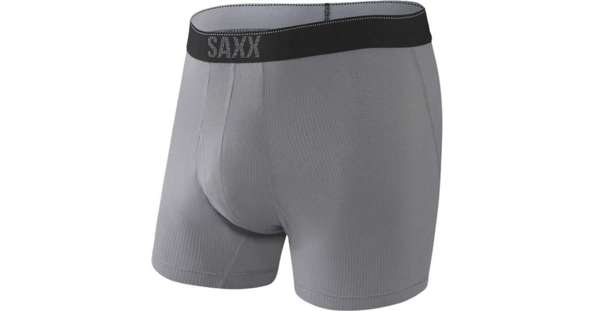 Saxx Quest Dot Design Fly Boxer Briefs 2-pack - Black/Dark Charcoal • Pris »