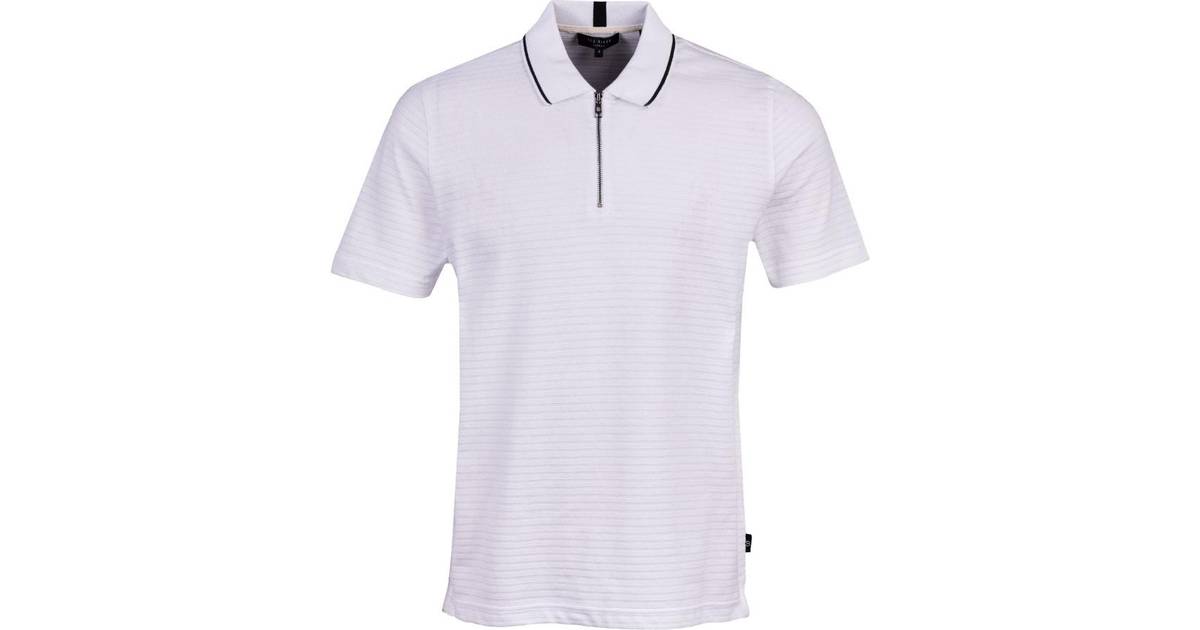 Ted Baker Buer Short Sleeve Textured Zip Polo Shirt - White • Pris »