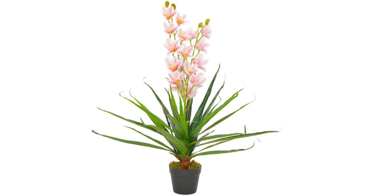 VidaXL kunstig plante orkidé med urtepotte pink 90 cm Juletræ • Pris »