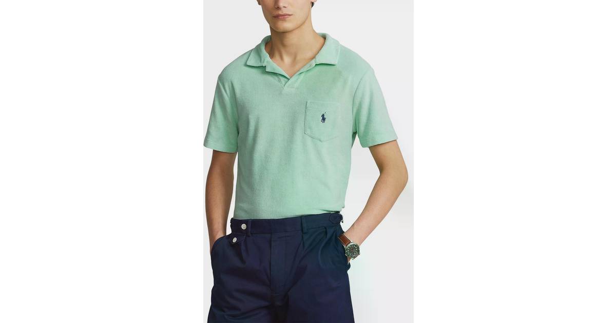 Polo Ralph Lauren Marineblå i bomuldsfrotte med lomme og ikonlogo Marineblå  • Pris »