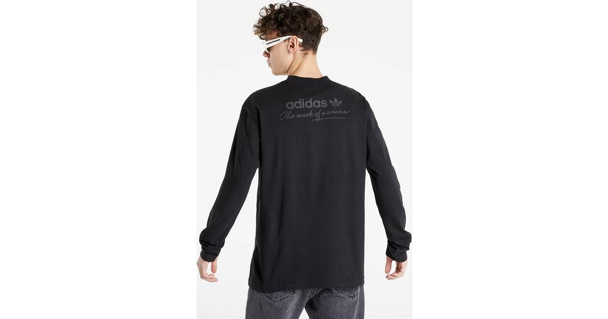 Adidas Originals 'Trefoil Linear' Premium langærmet T-shirt med print på  ryggen • Pris »