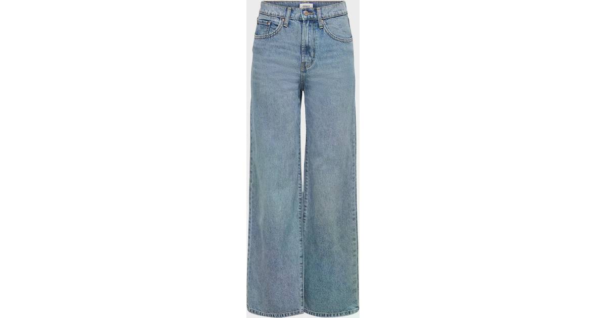 Only Hope Lyseblå højtaljede jeans med brede ben Lyseblå • Pris »