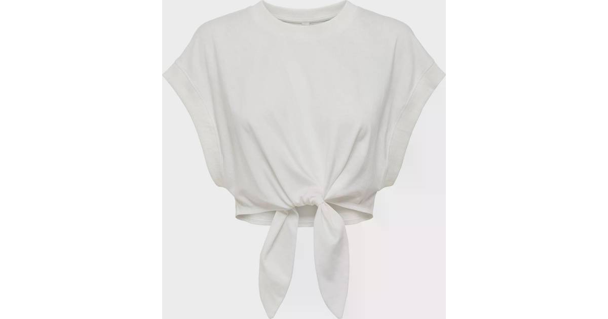 JDY Cropped T-shirt med bindebånd foran • Se priser »