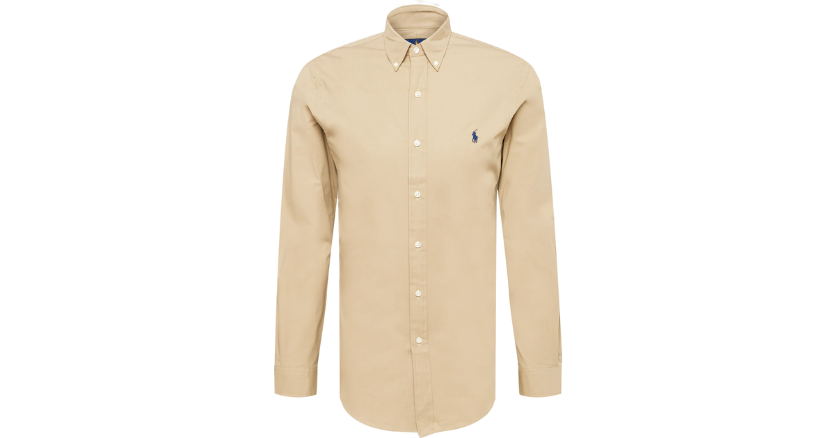 Polo Ralph Lauren poplin-skjorte med logoikon i Slim Fit-Neutral • Pris »