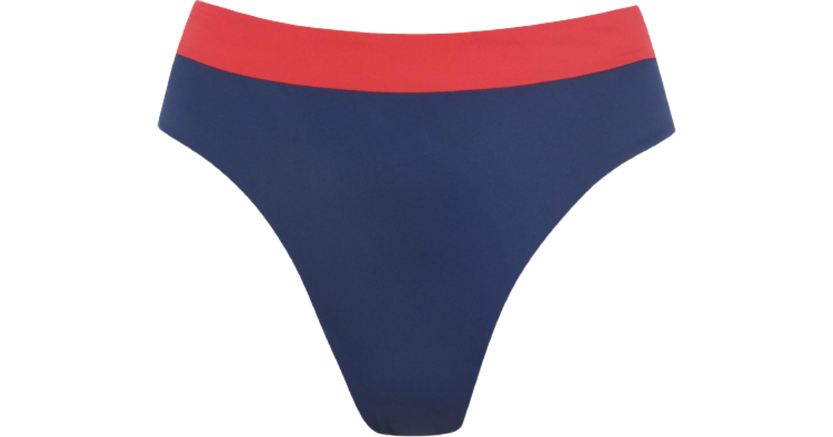 Tommy Hilfiger Bold High Waist Cheeky Bikini Bottoms - Red Glare XL7 • Pris  »