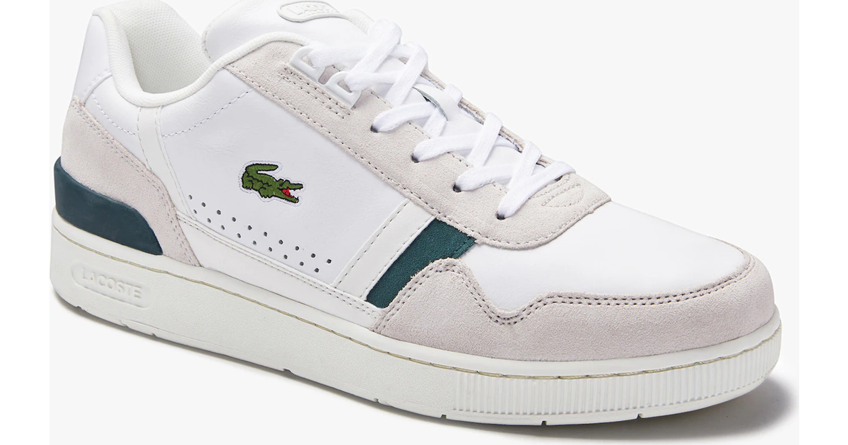 Lacoste T-clip Hvide og grønne sneakers • Se pris