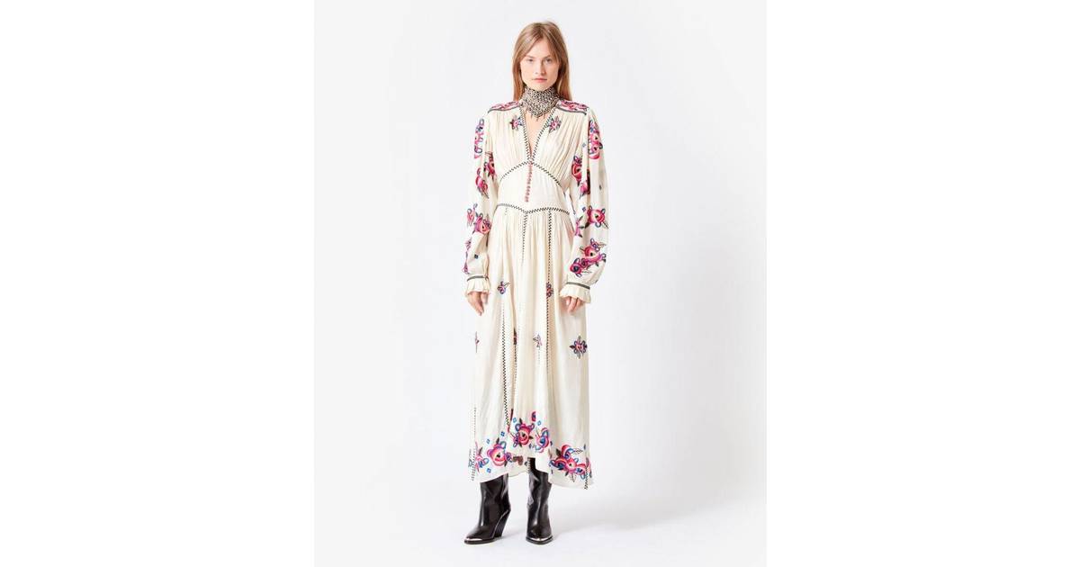 Isabel Marant Womens Moyrae Dress in Ecru Silk • Pris »