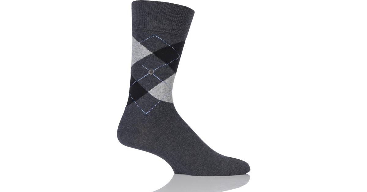 Burlington 1 Pair Charcoal King Argyle Cotton Socks Men's 6.511 Mens • Pris  »