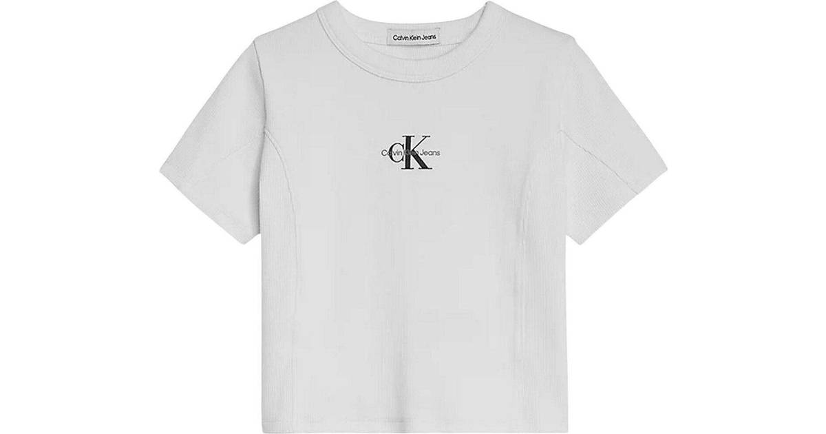 Calvin Klein Rib Jersey Cropped T-shirt (164 cm) • Pris »