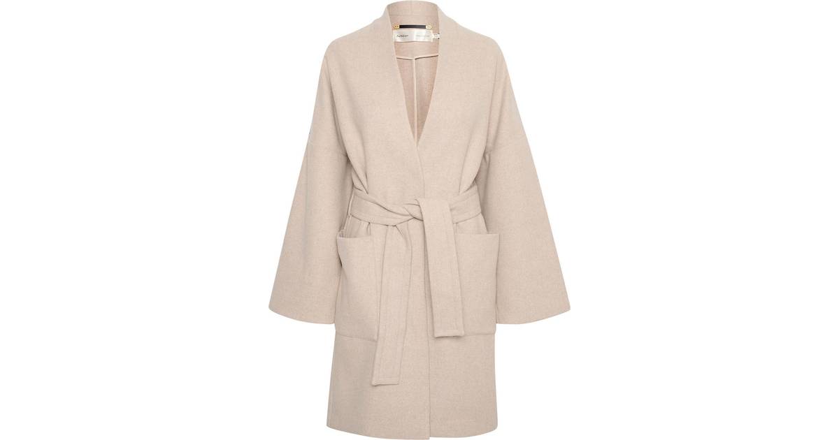 InWear Oaklieiw Robe Coat Kvinde Uldfrakker Relaxed Fit Ensfarvet hos  Magasin Ecru • Pris »