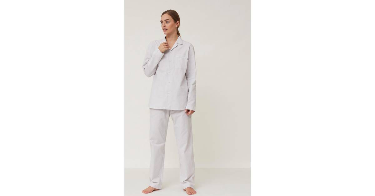 Lexington Pajama Set Organic Pyjamassæt hos Magasin Gray/white • Pris »