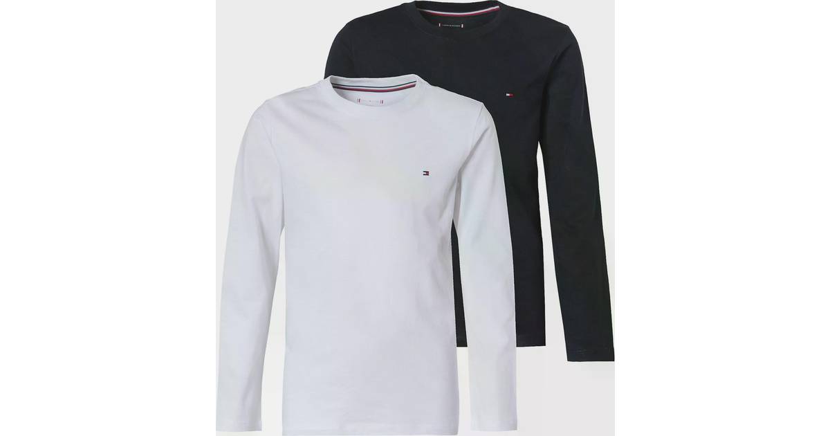 Tommy Hilfiger langærmet T-shirt 2-pak navy/hvid • Pris »