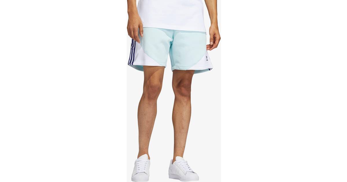 Adidas Originals SPRT Mintgrønne fleece-shorts med farveblokke og tre  striber • Pris »