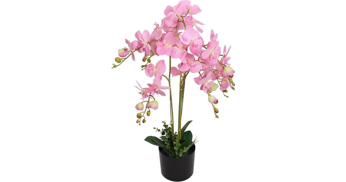 VidaXL Kunstig orkidéplante med urtepotte 75 cm pink Juletræ • Pris »