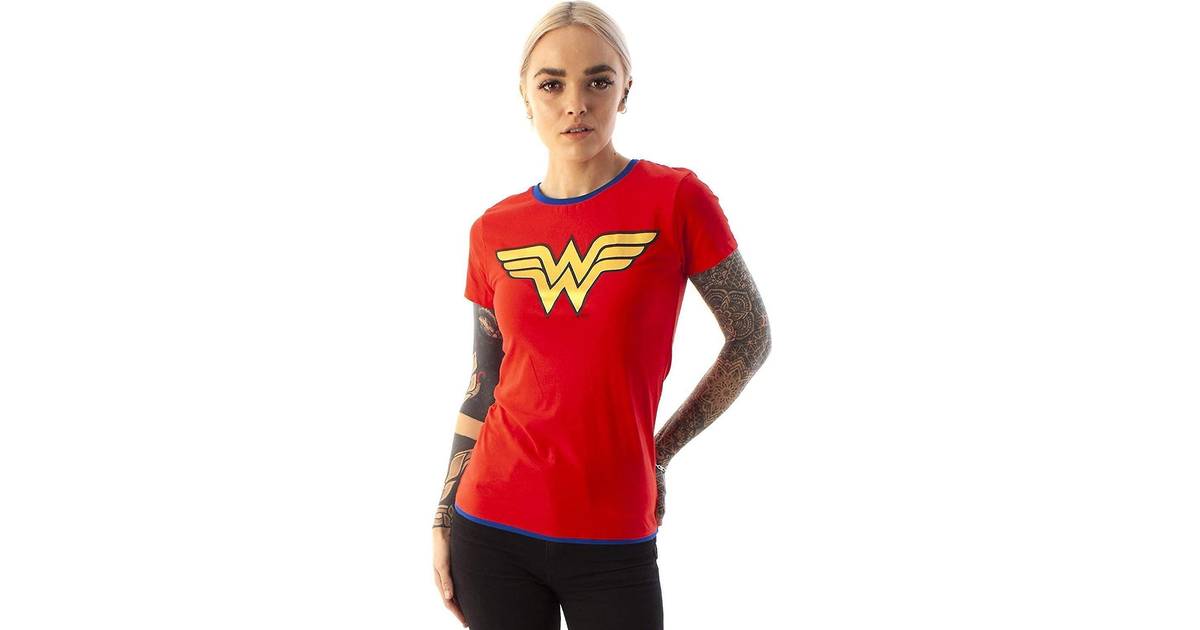 Wonder Woman Womens/Ladies Metallic Logo T-Shirt (Red) • Pris »