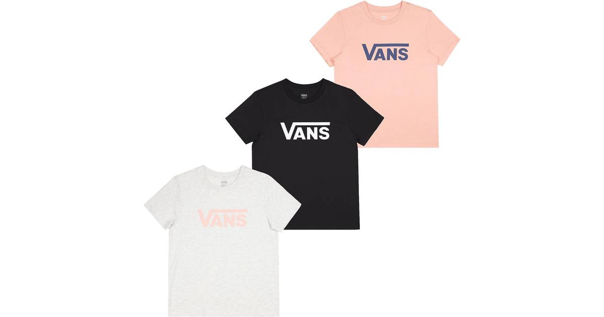 Vans Kortærmet T-shirt til Kvinder Drop V SS Crew-B W (Størrelse: L) • Pris  »