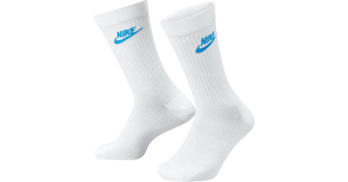 Nike Sportswear Everyday Essential Crew Socks 3pack - White • Pris »