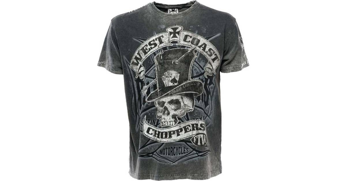 West Coast Choppers Cash Only Short Sleeve T-shirt M - Black/Grey • Pris »