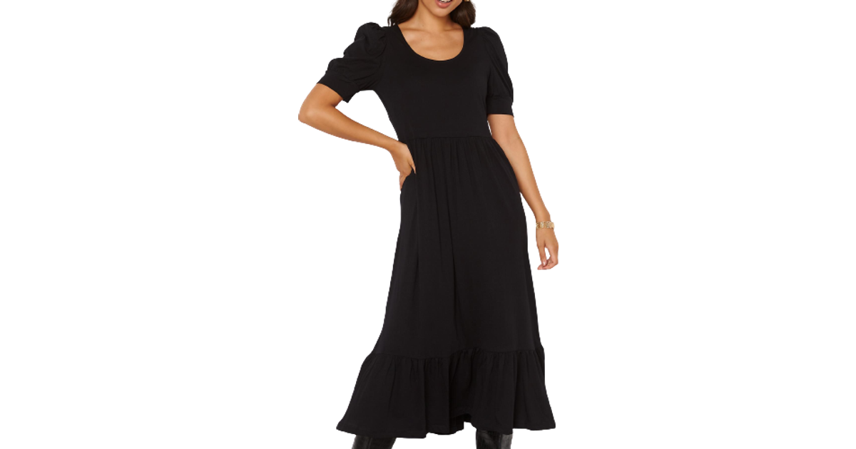 Only May Life S/S Puff Dress - Black • PriceRunner »