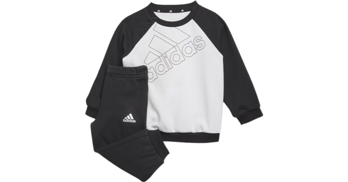 Adidas Kid's Essentials Logo Sweatshirt and Pants - White/Black (HF1908) •  Pris »