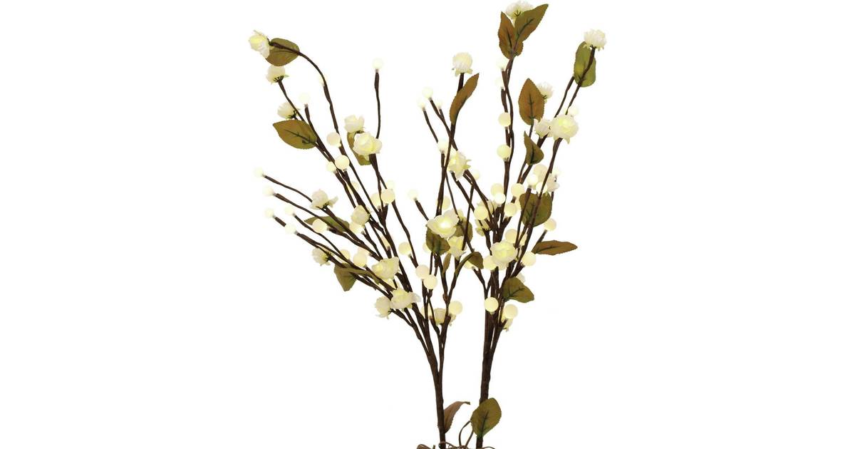 Kunstig Kamelia m. LED-lys, hvid, 50cm Kunstig plante • Pris »
