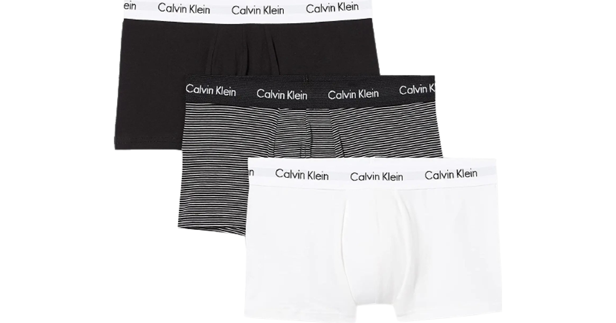 Calvin Klein Men's Low Rise Trunks 3-pack - Plum/Chin/River • Pris »