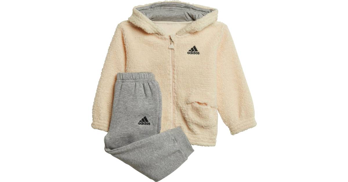 Adidas Baby Hooded Teddy Fleece Jogger Set - White (HM8957) • Pris »