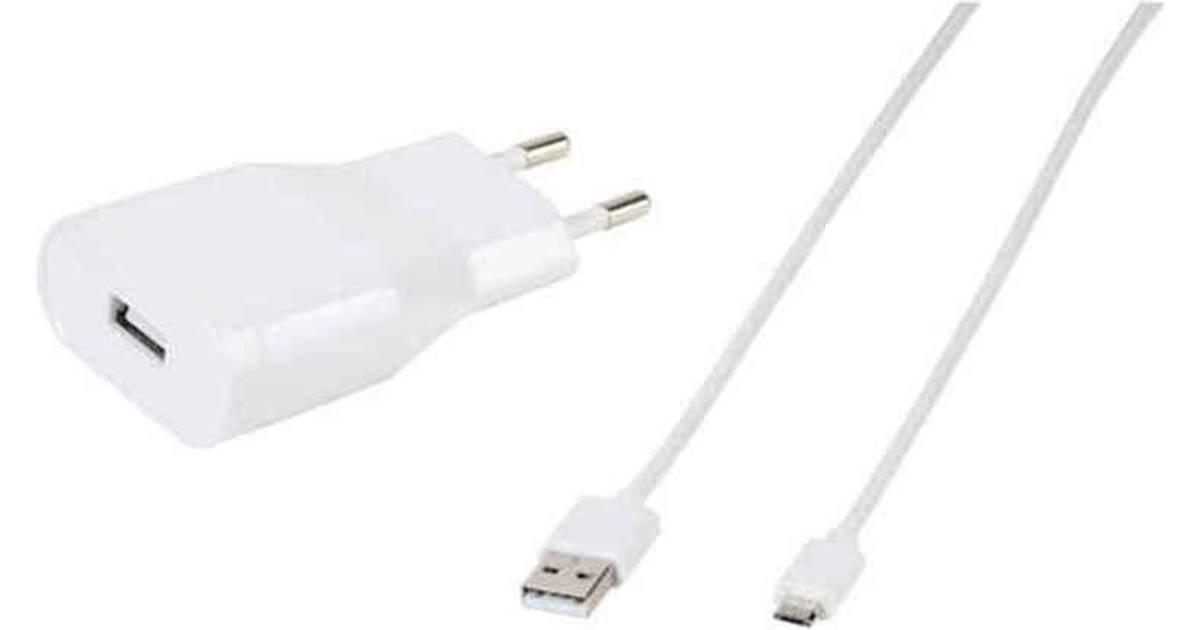 Vivanco Oplader 2.4A Micro-USB-kabel 2.4A Hvid • Pris »