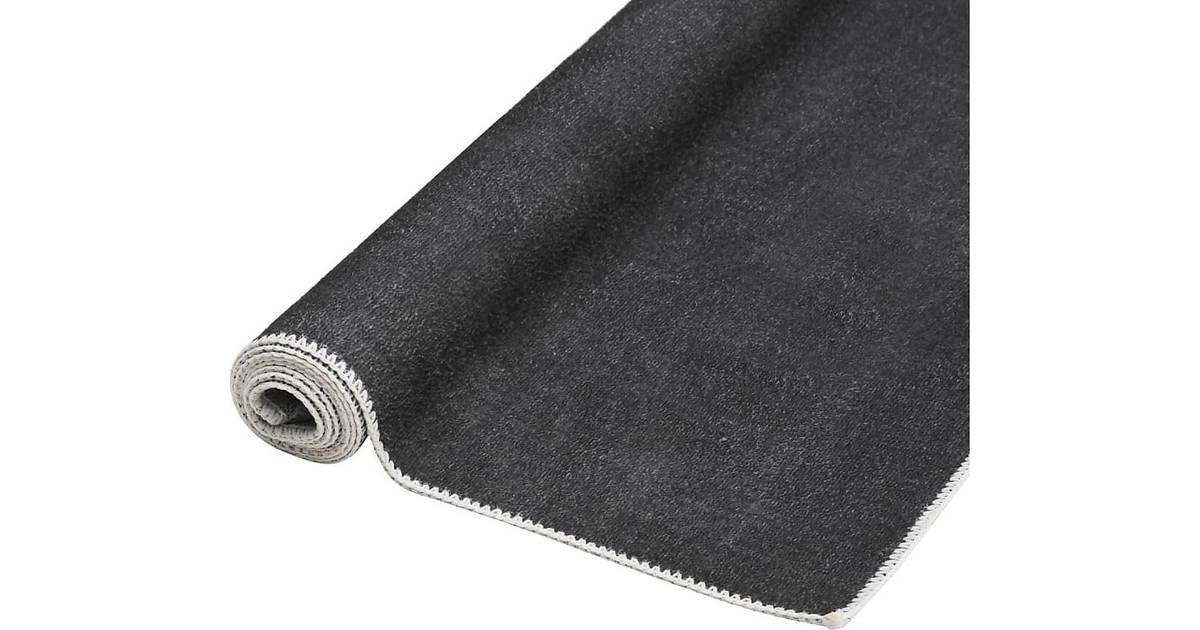 VidaXL gulvtæppe vaskbart polyester antracitgrå Grå • Pris »