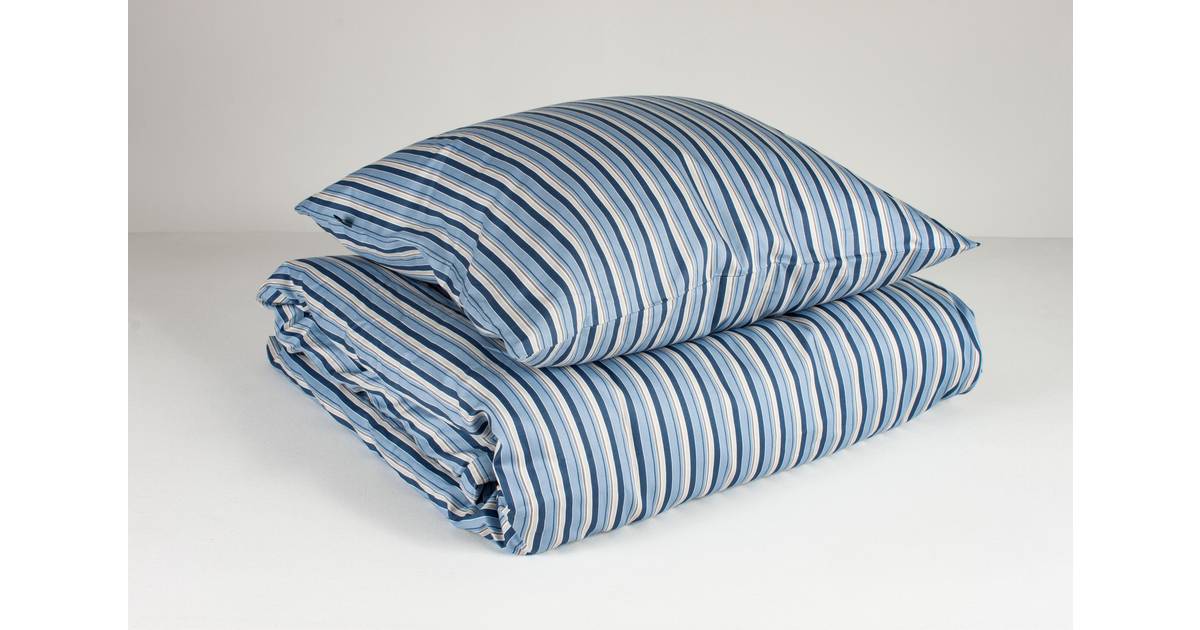 Nordisk tekstil Stribet sengetøj Runner Dynebetræk Beige, Blå • Pris »