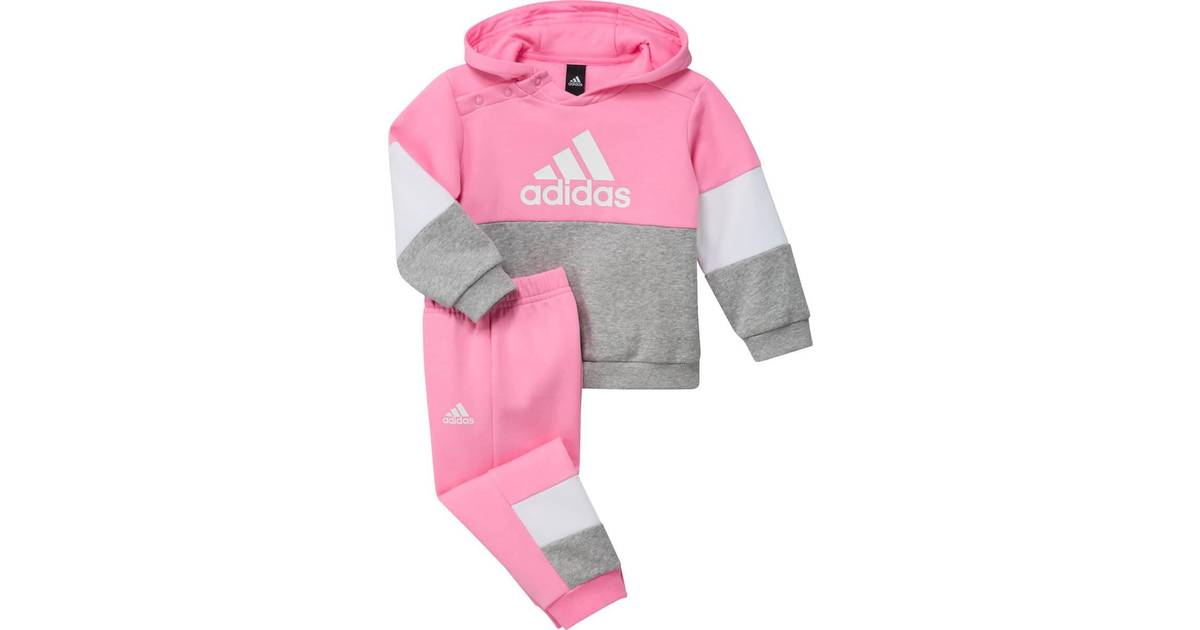 Adidas Colorblock Fleece Joggingsæt Børn Lyserød • Pris »