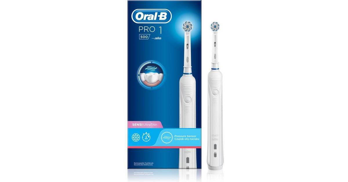 Braun Oral-B PRO 500, Voksen, Roterende, pulserende tandbørste, Turkis,  Hvid, 2 min, 30 sec, Batteri, Indbygget batteri • Pris »