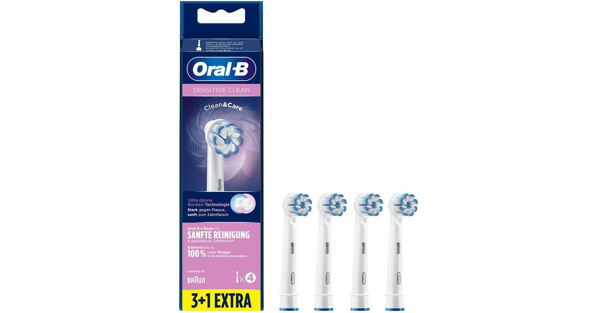 Oral-B 4 stk. Sensitive Clean & Care Tandbørstehoveder 3+1 • Pris »