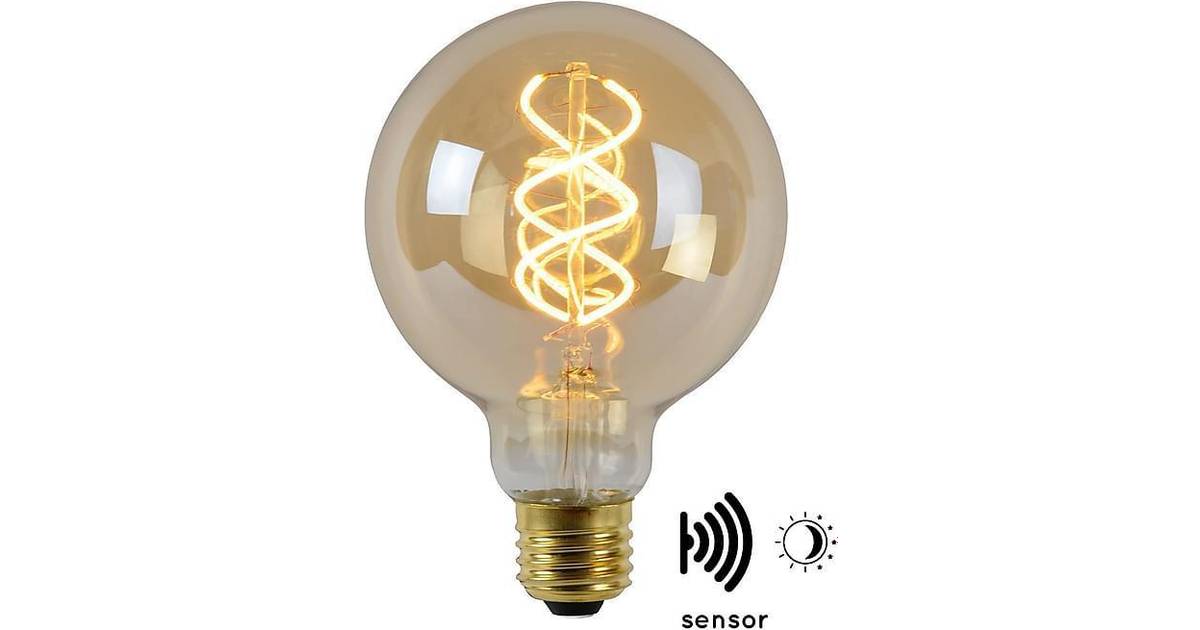 Lucide Globe LED-pære E27 4W 2.200K, rav, sensor • Pris »