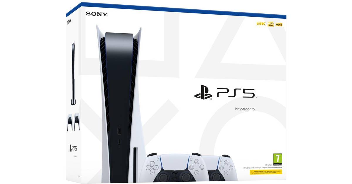 Sony PlayStation 5 (PS5) Console & Two DualSense Controllers • Pris »