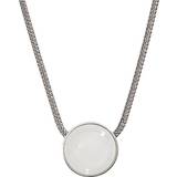 Skagen Sea Glass Round Silver Necklace w. White - 47cm (SKJ0080040) • Pris »