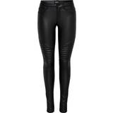 Vero Moda Vmseven Nw Smooth Coated Trousers - Black • Pris »