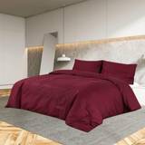 VidaXL sengetøj 135x200 let mikrofiberstof Bordeauxfarvet Dynebetræk Rød  (200x200cm) • Pris »