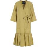 Bitte Kai Rand Airy Linen Wrap Dress - Ancient Gold • Pris »