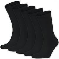 Frank Dandy Bamboo Solid Crew Socks 5-pack - Black • Se priser hos os »