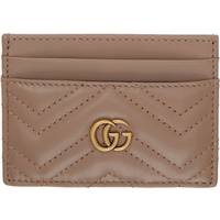 Gucci GG Marmont Card Case - Beige • Se priser (1 butikker) »