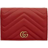 Gucci GG Marmont Card Case Wallet - Hibiscus Red • Se priser hos os »