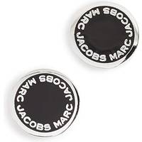 Marc Jacobs Logo Disc Earrings - Silver/Black • Se priser hos os »