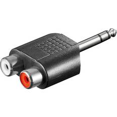 6,3 mm (1/4"RTS) - Kabeladaptere Kabler Wentronic 2RCA-6.3mm M-F Adapter