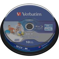 Verbatim Blu-ray Optisk lagring Verbatim BD-R 25GB 6x Spindle 10-Pack Inkjet