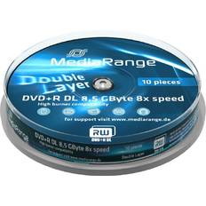 Optisk lagring MediaRange DVD+R 8.5GB 8x Spindle 10-Pack