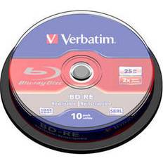 Verbatim Blu-ray Optisk lagring Verbatim BD-RE No ID Brand 25GB 6x Spindle 25-Pack Wide Printable