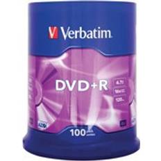 DVD Optisk lagring Verbatim DVD+R 4.7GB 16x Spindle 100-Pack
